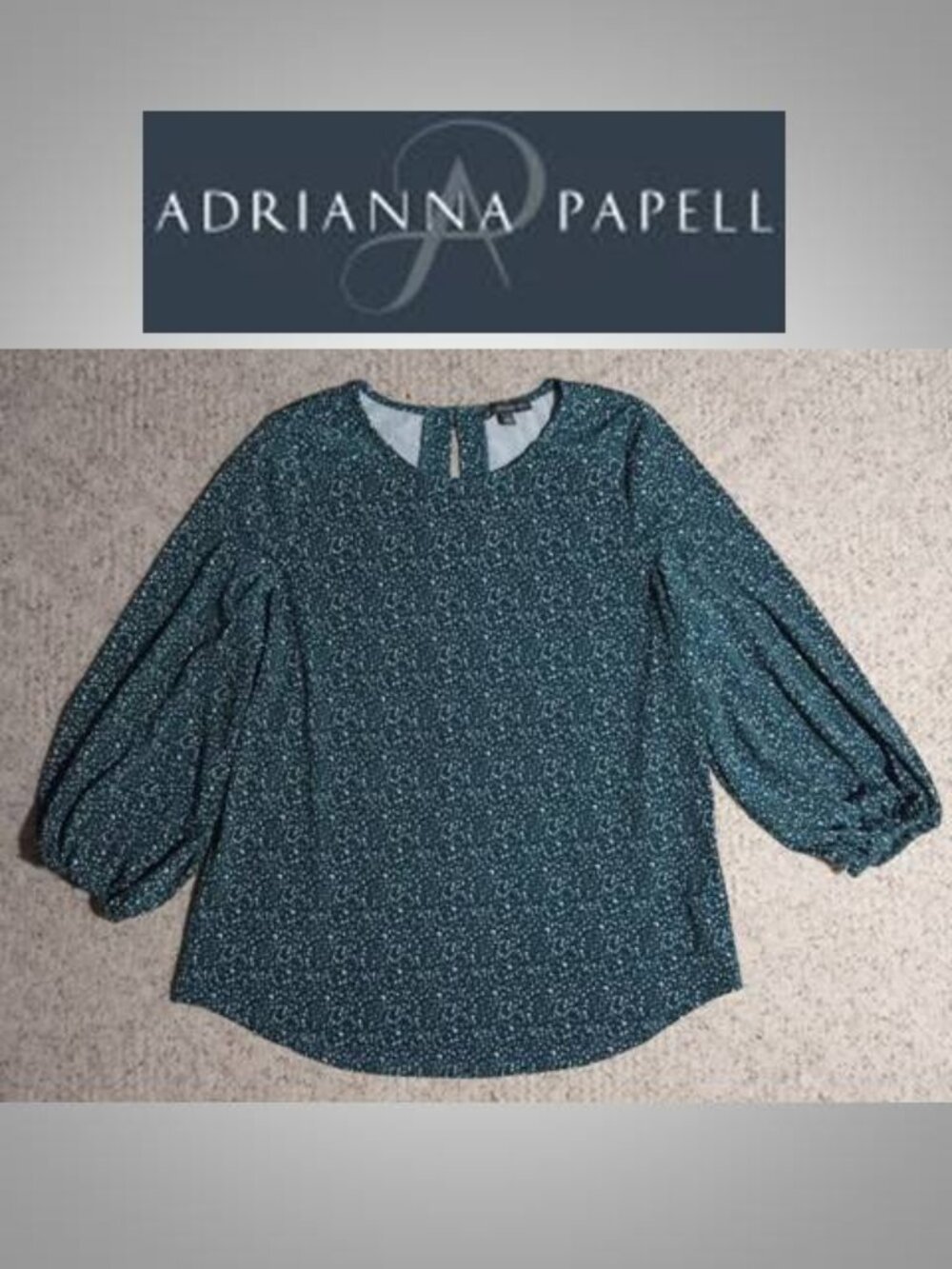Adrianna Papell Women's top shirt blouse size small green